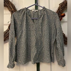 Madewell Long Sleeve Silk Floral Blouse Women's XS